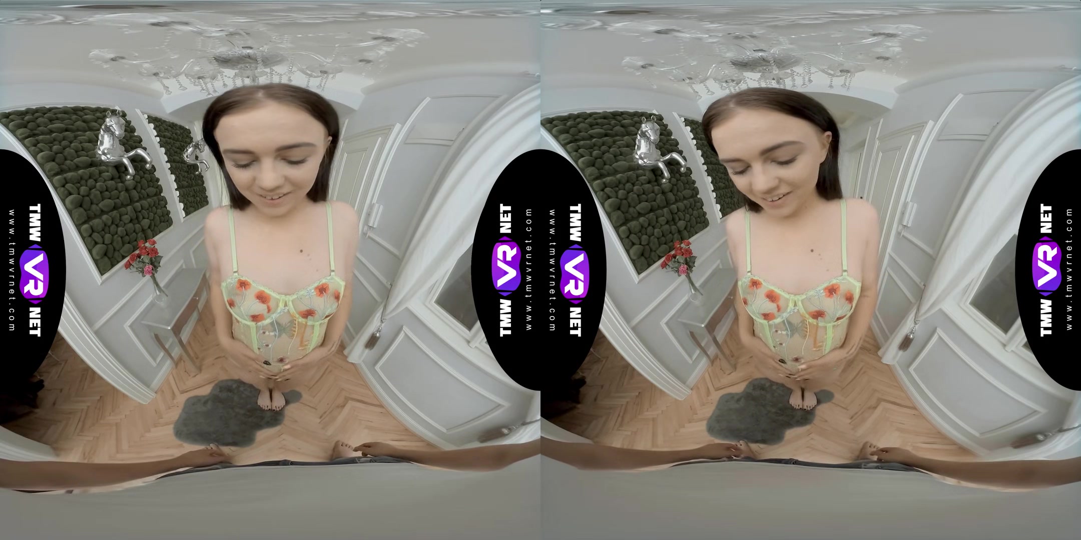 Hottie Welcomes Her Dude Back Home - Euro Girl in Lingerie POV VR