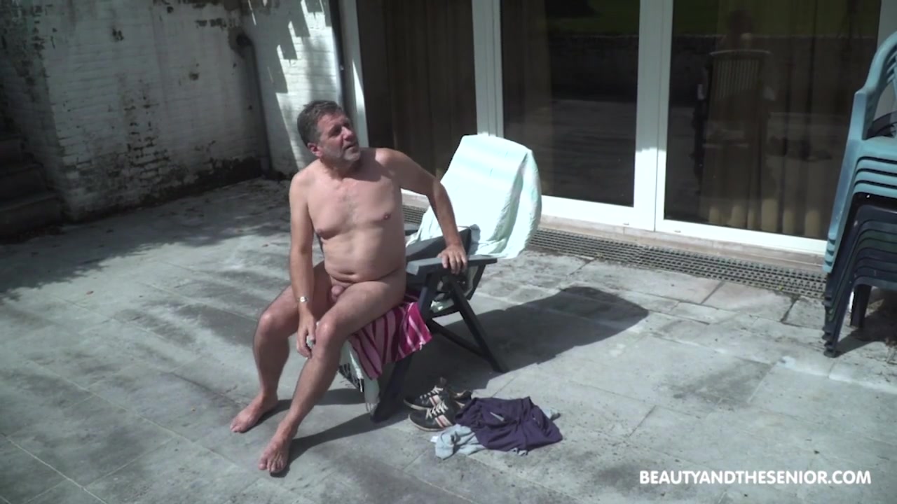Babe's First Time with a Senior Citizen Outside