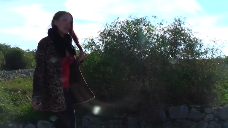 Horny and cute non-professional girlfriend drilled from behind outdoor