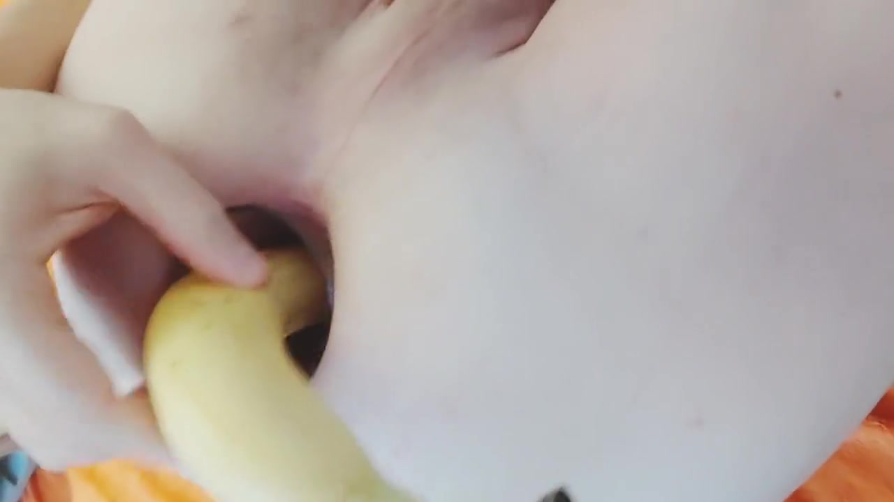 Two Bananas Anal Pushing A Glass Inside My Beautiful But Broken Asshole!