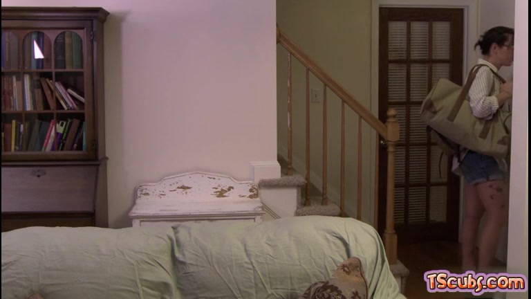Hot shemale rimjob with cumshot