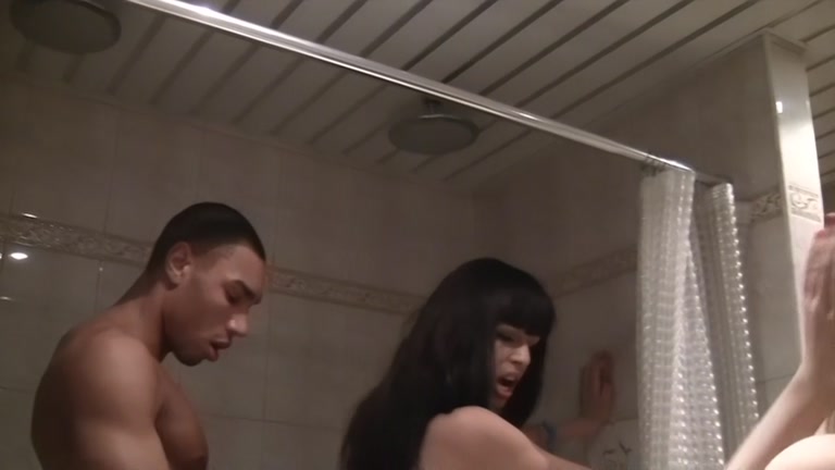 Wild party group sex in the shower