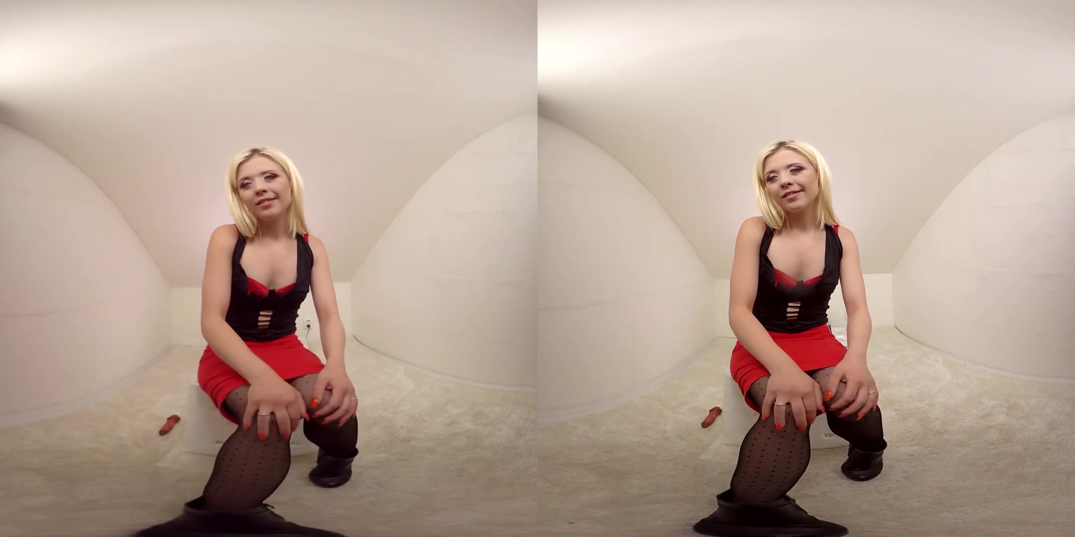 Sweet, Petite Blonde Cumming - Toying Nylons Shaved Sexy
