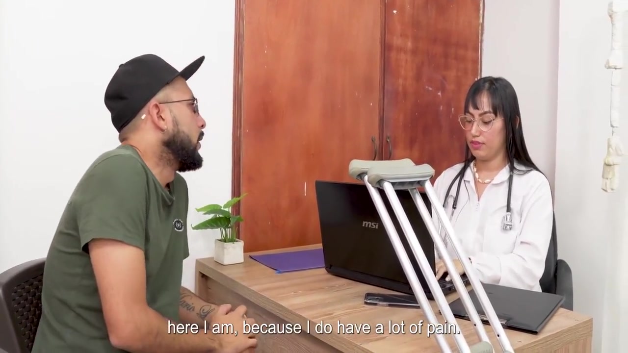 I Go To For A Pain In My Knee, But The Doctors Whore Thinks She Has A Better Solution For My Problem And We End Up Fucking In Her Office! 12 Min