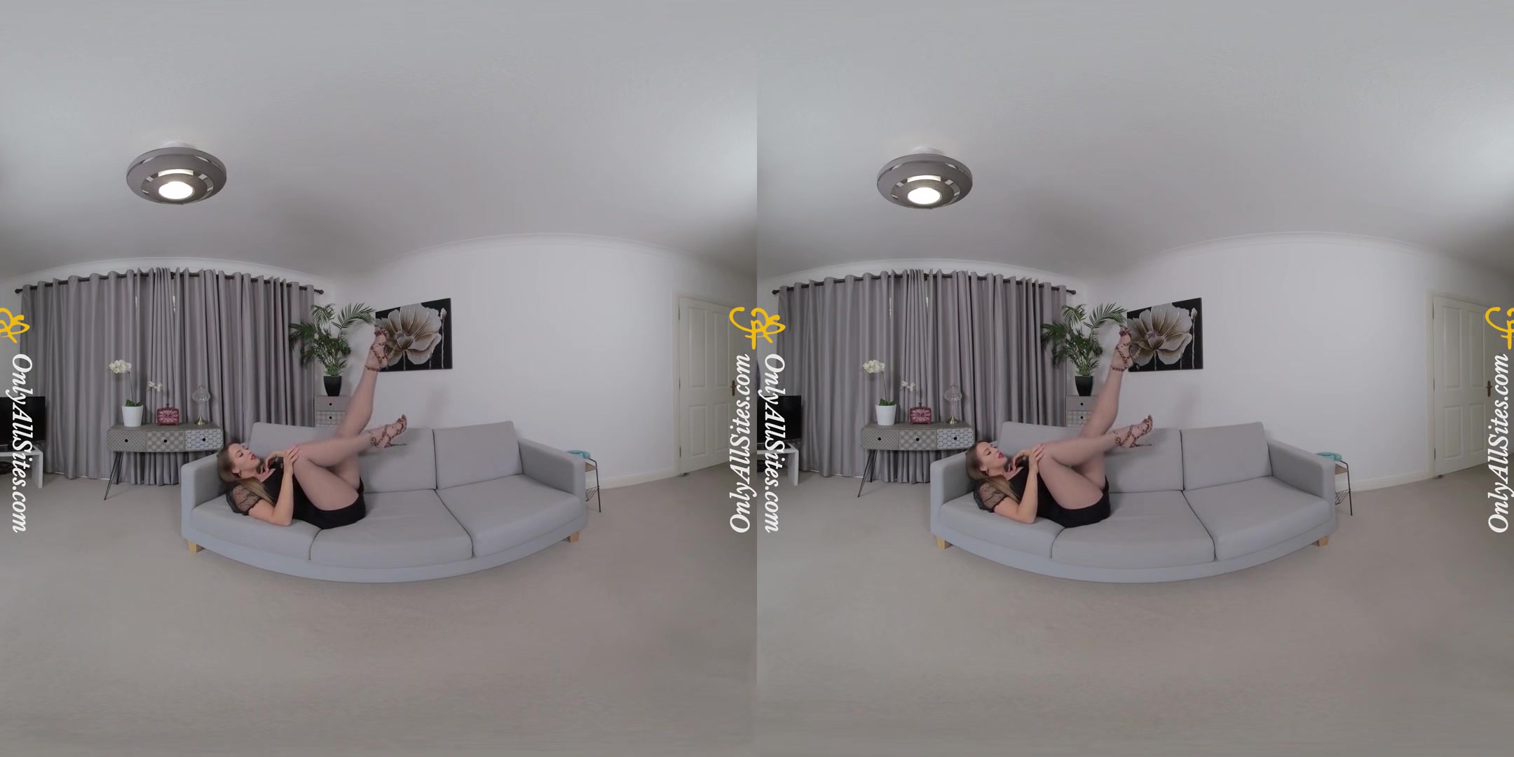 Monika Lara Smith - After the Party The Cocktail Dress Comes Off - Redhead Striptease Solo Model Nylons