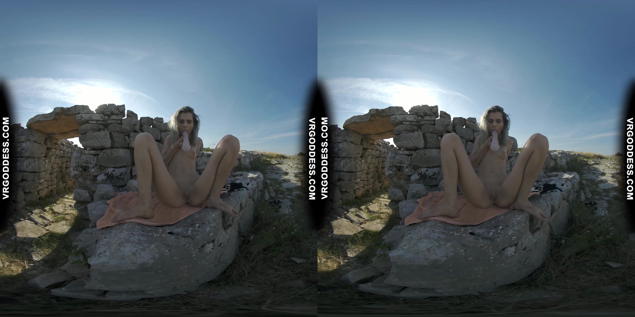 Poppy Risky Public Masturbation In Ancient Ruins On Vacation And Getting Caught By Tourists