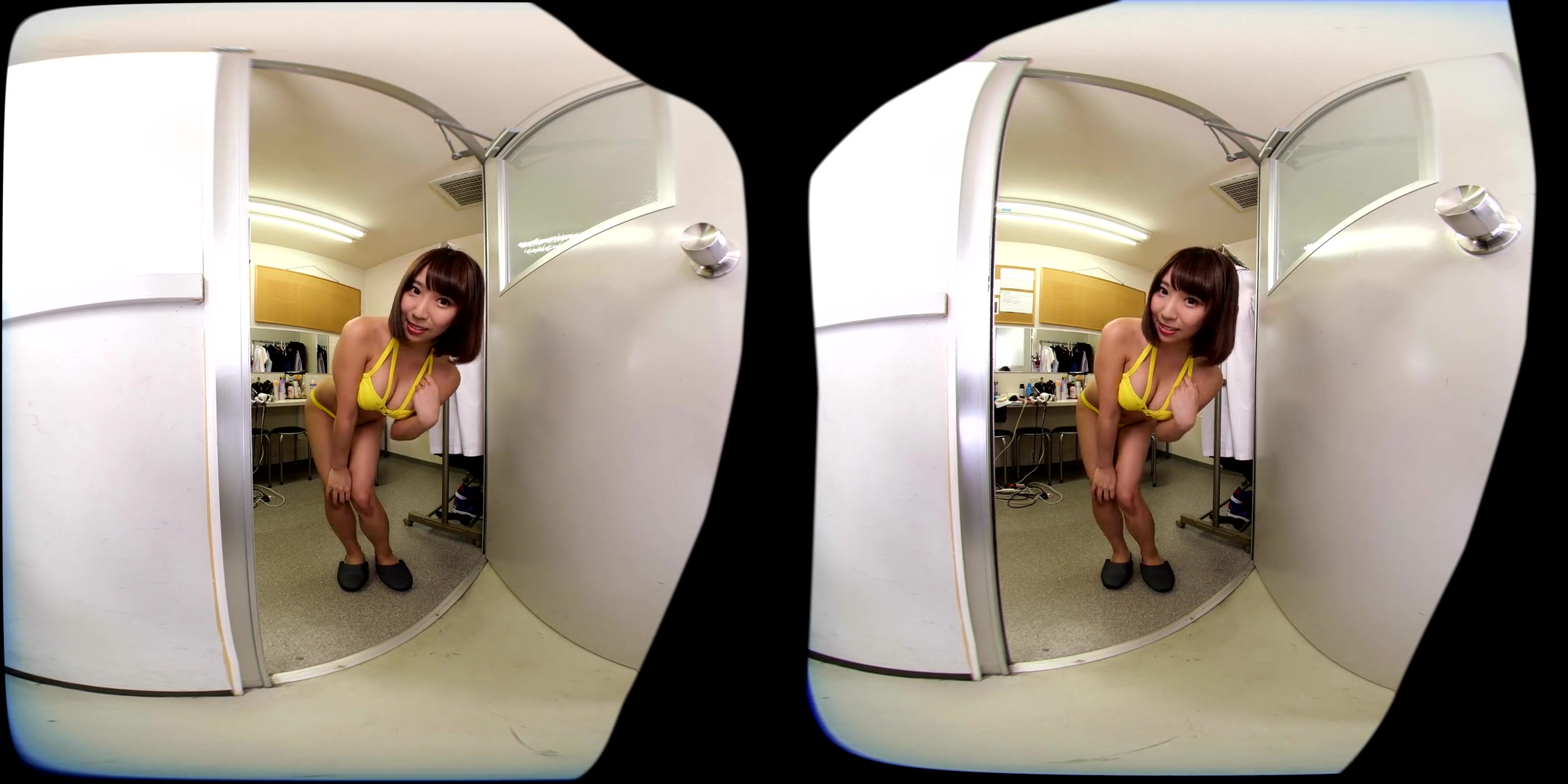 Clearance Time: Idol Changing Clothes in the Dressing Room; Busty Japanese Babe Solo