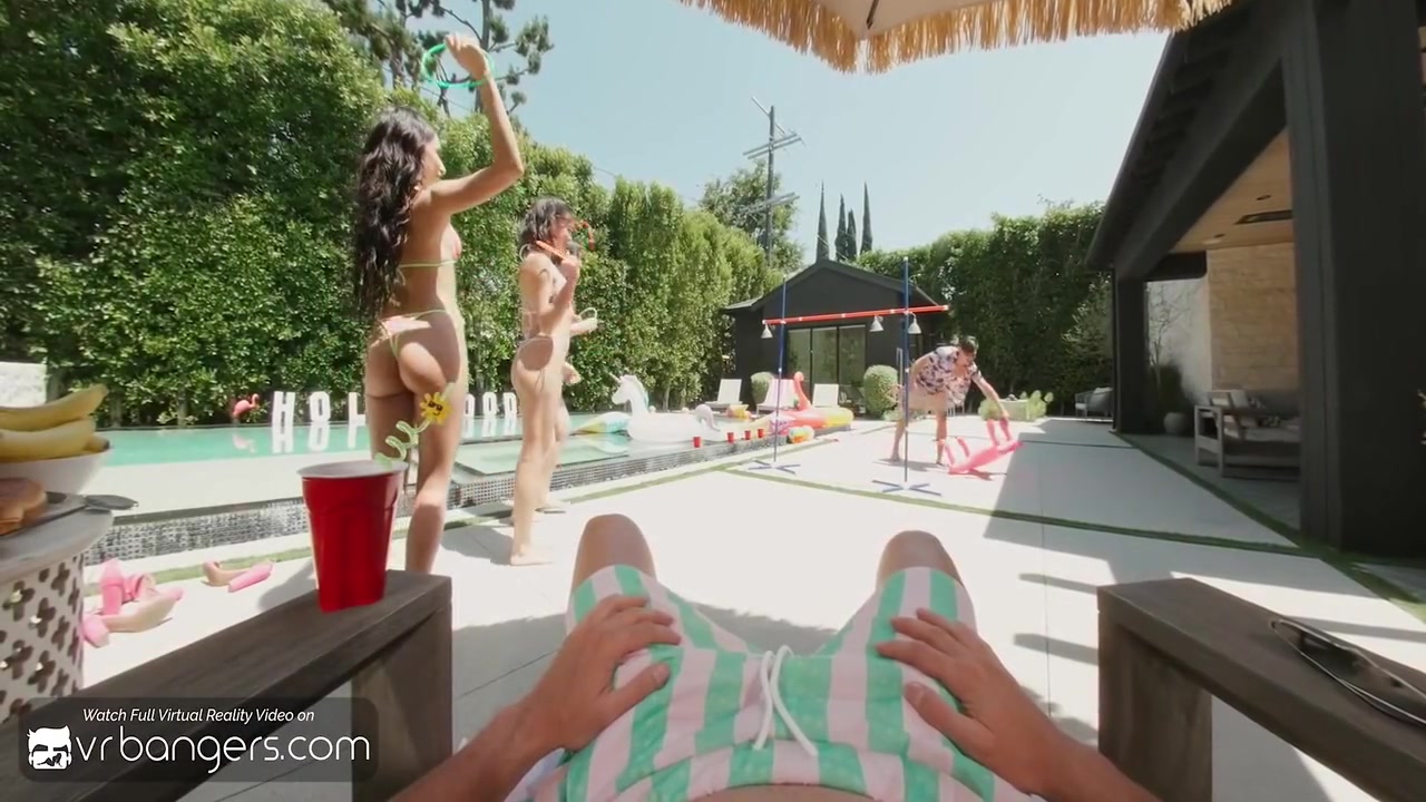 Three Hot Bikini Babes Fuck Hard In A Wild Poolside Orgy With Babes Hot And Holly Wood
