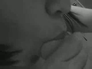 Asian couple homemade video in black and white