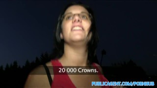 PublicAgent Guy fucks glasses girl doggy style in public