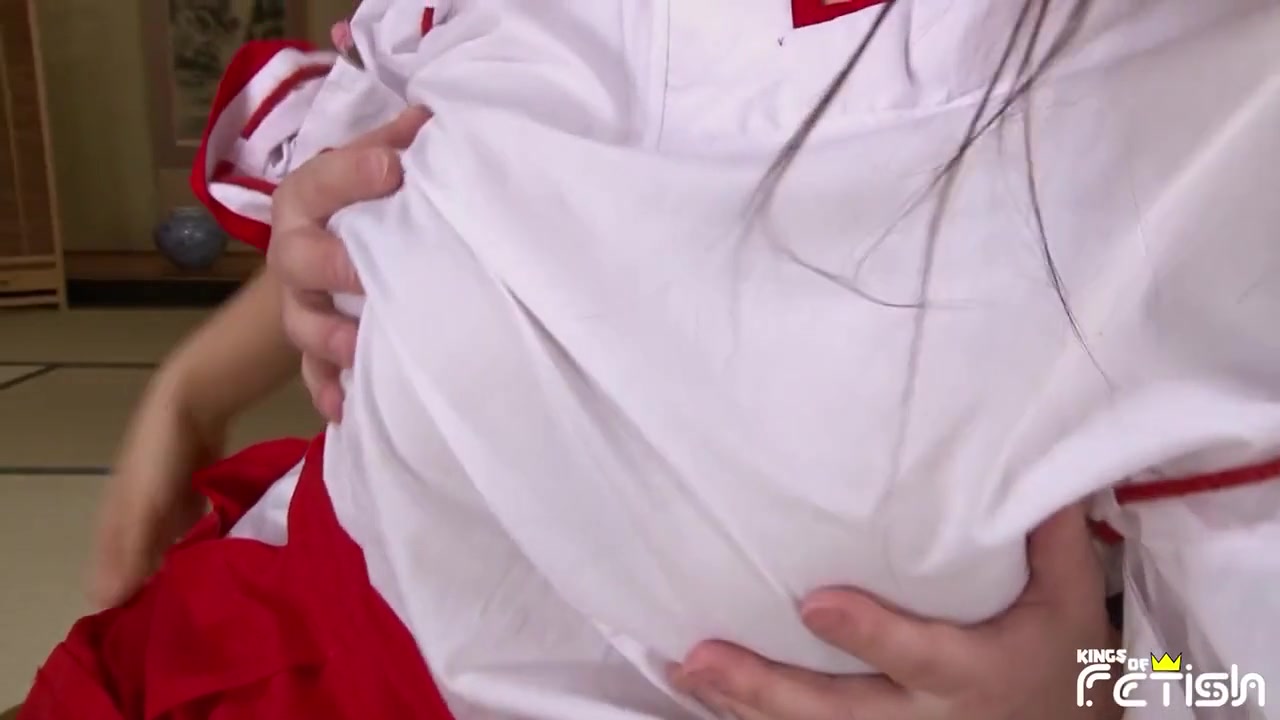 Busty Japanese Babe Masturbates Before Sucking A Man And Swallows Cum