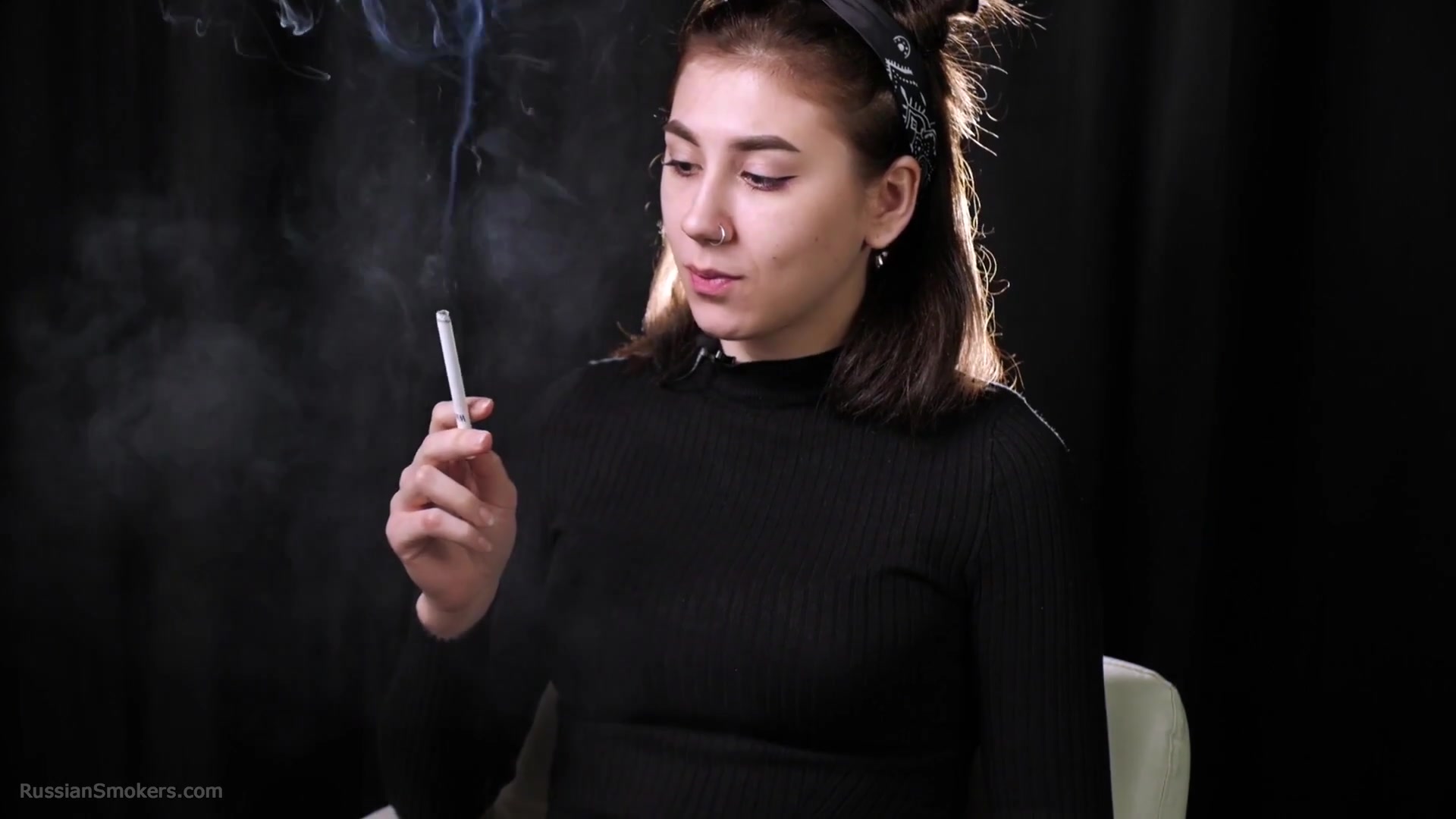Alina Is Smoking One And A Half Cigarette