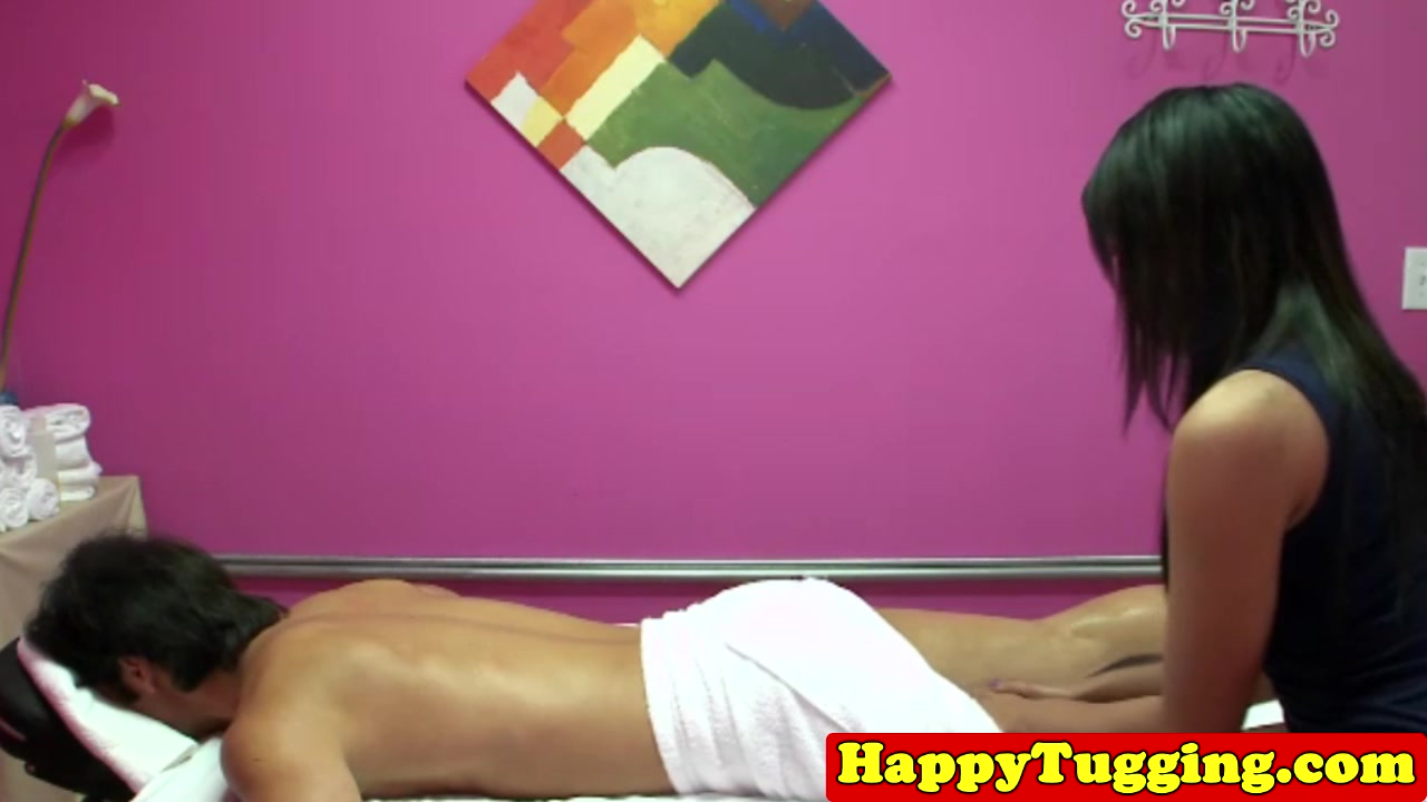 Tattooed asian masseuse with bigtits jerks