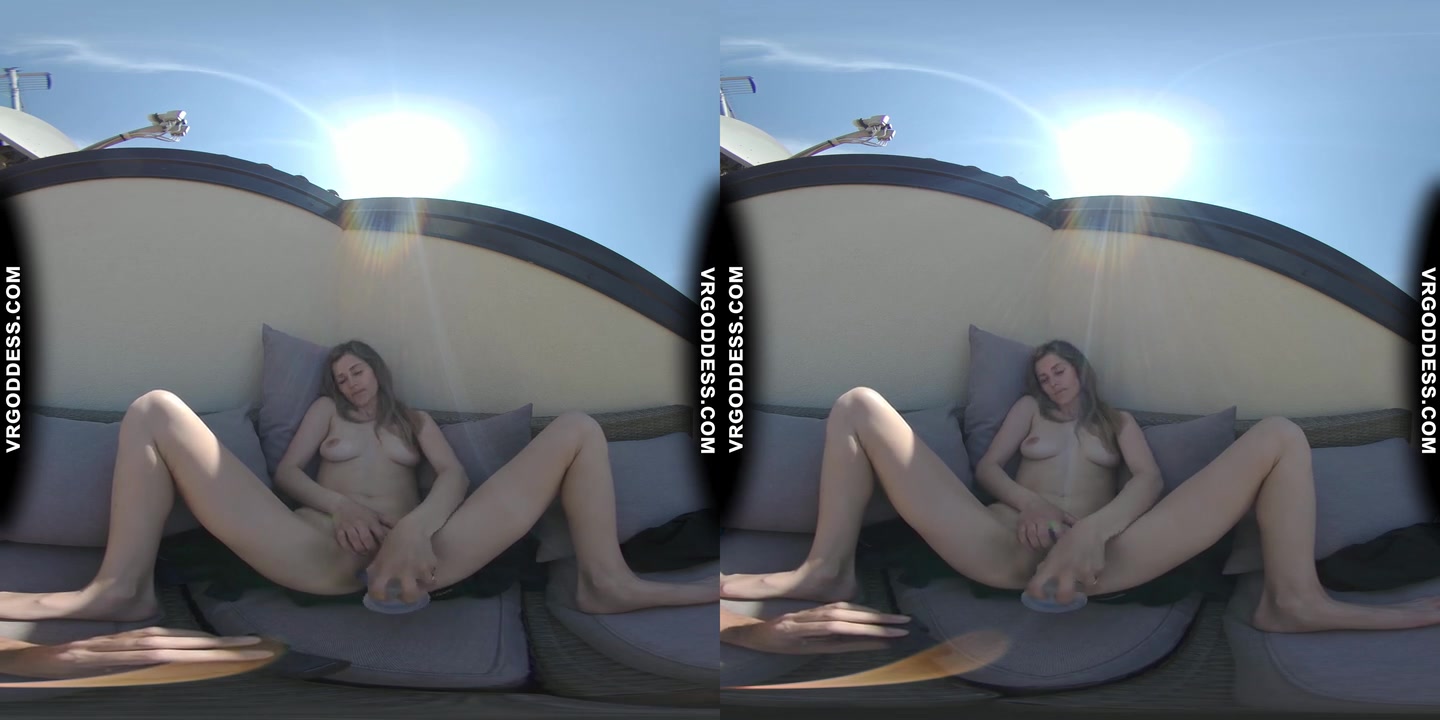 Josie Morning Masturbation Outdoors On Terrace Dildo Gets Her To Cum Hard