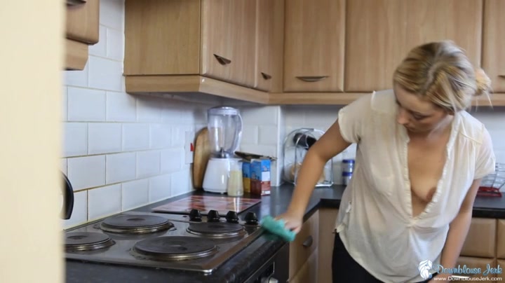 Sammy K in Kitchen Slips - DownblouseJerk