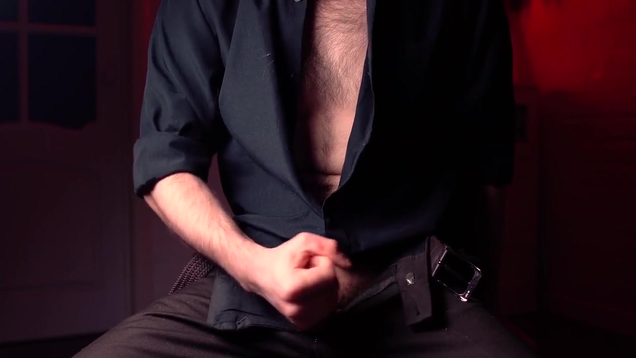 Handsome Noel Dero In A Sexy Shirt And Trousers Jerks Off With A Look At The Camera And