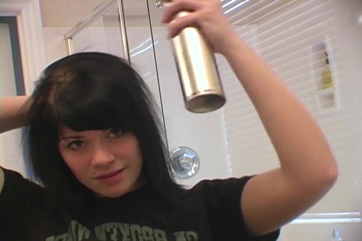 Showing my pretty teen 18+ face while making up my hair