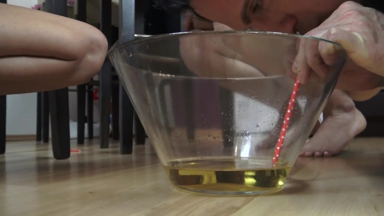 Drink our piss out of the bowl - with a straw! by Femdom Austria