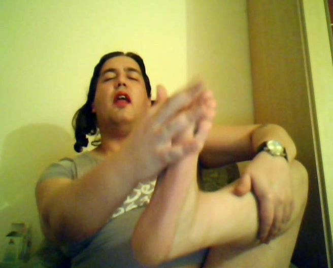 Foot Licking By A Crossdresser