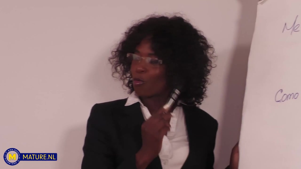 German Naomi Is A 51 Year Old Black Milf Boss Who Gets Fucked At The Office By Her Employee - MatureNl