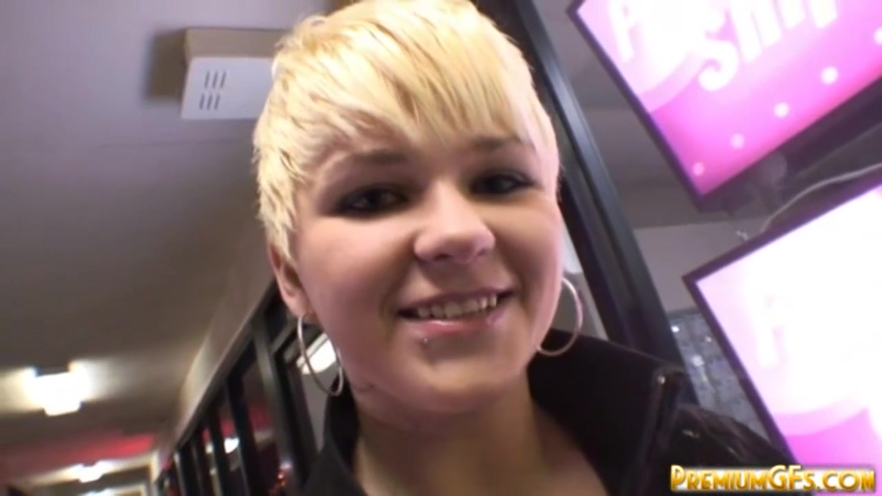 POV blonde whore eats dick