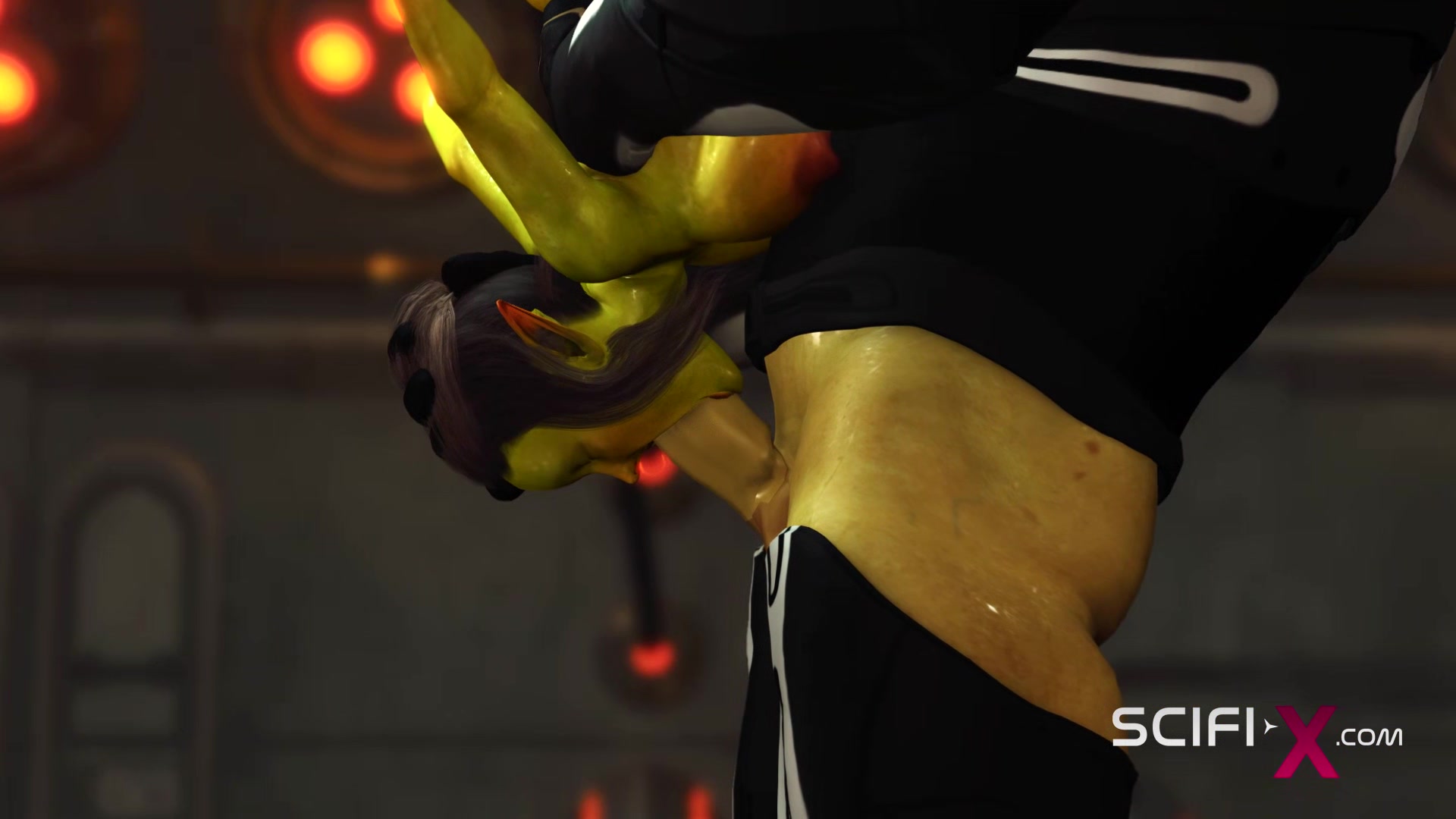 Crazy anal alien sex with a huge cock in the spacecraft