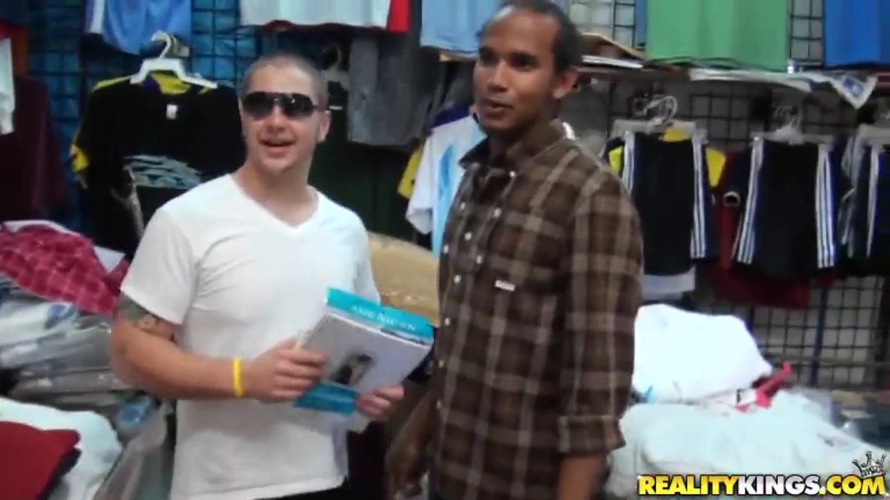 Two young dudes strip in public for money