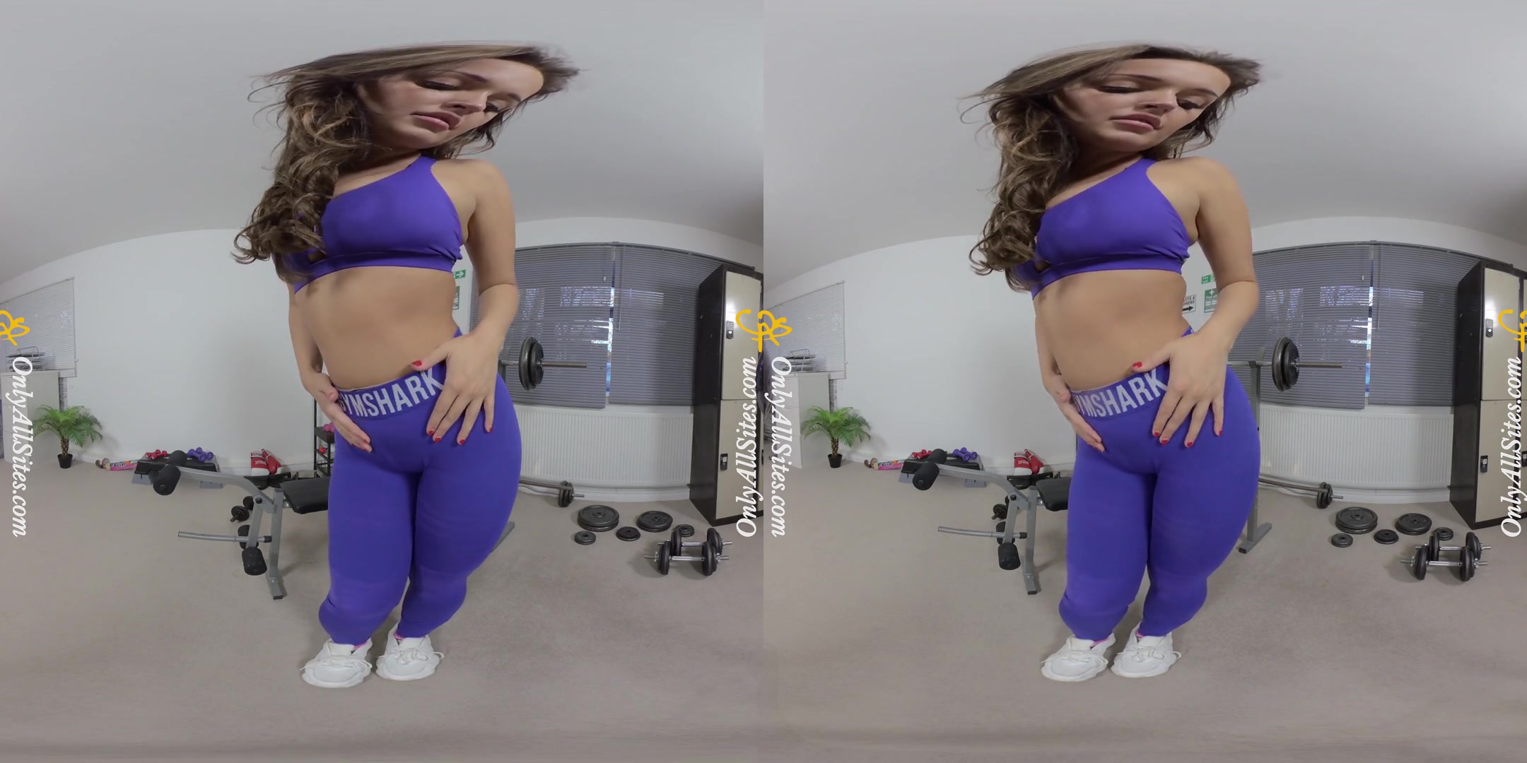 Frankie L - Gymwear; Cute Amateur Babe in the Gym Stripping and Teasing