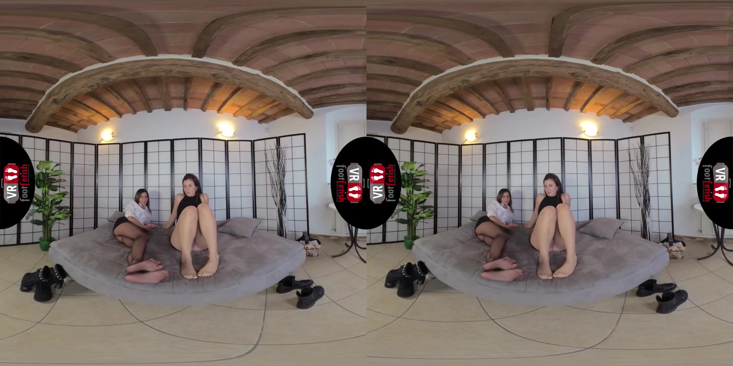 Deliciously Sexy Lilian And Katy Show Off Their Nylon-Clad Feet - VRFootFetish
