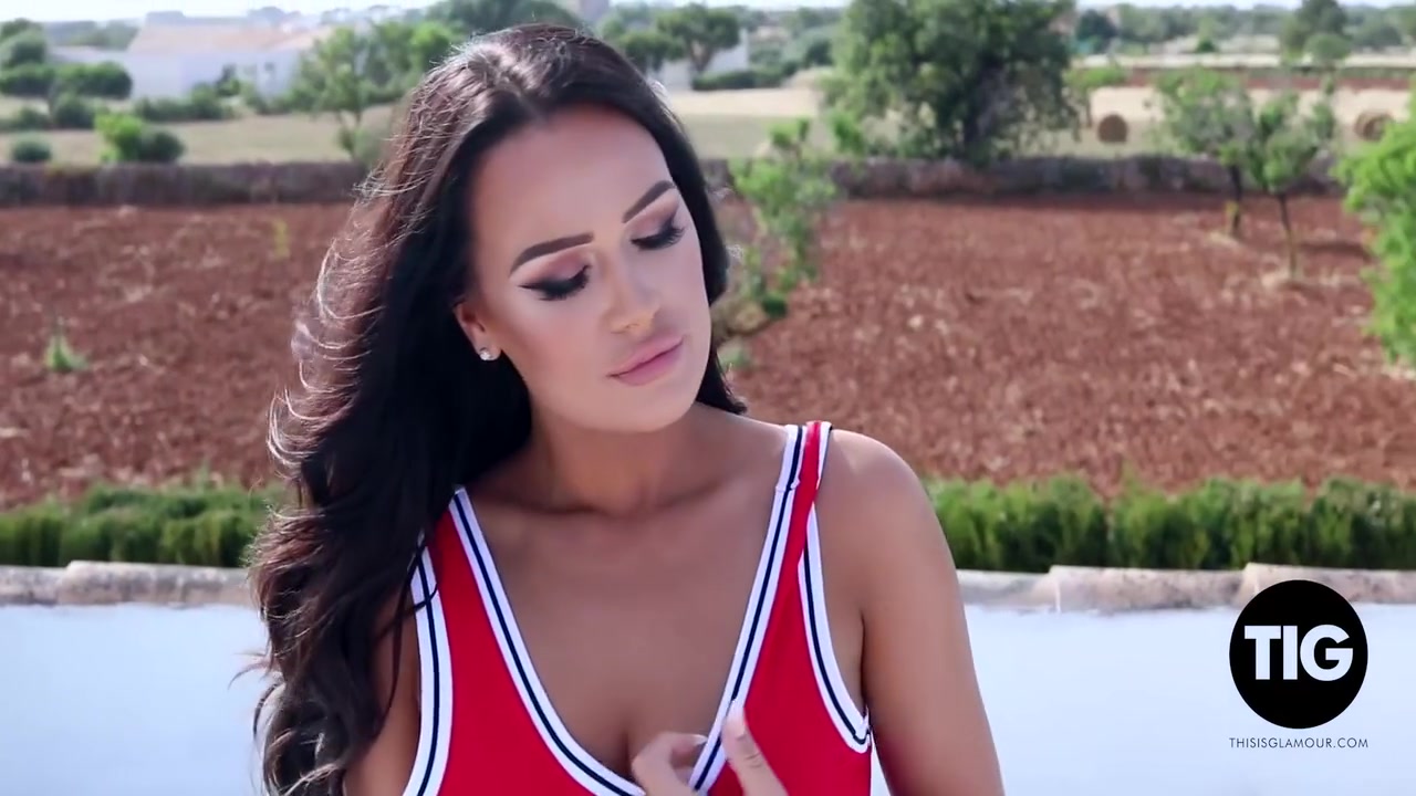 Jodie James - Shooting In Red Bulls Bodysuit