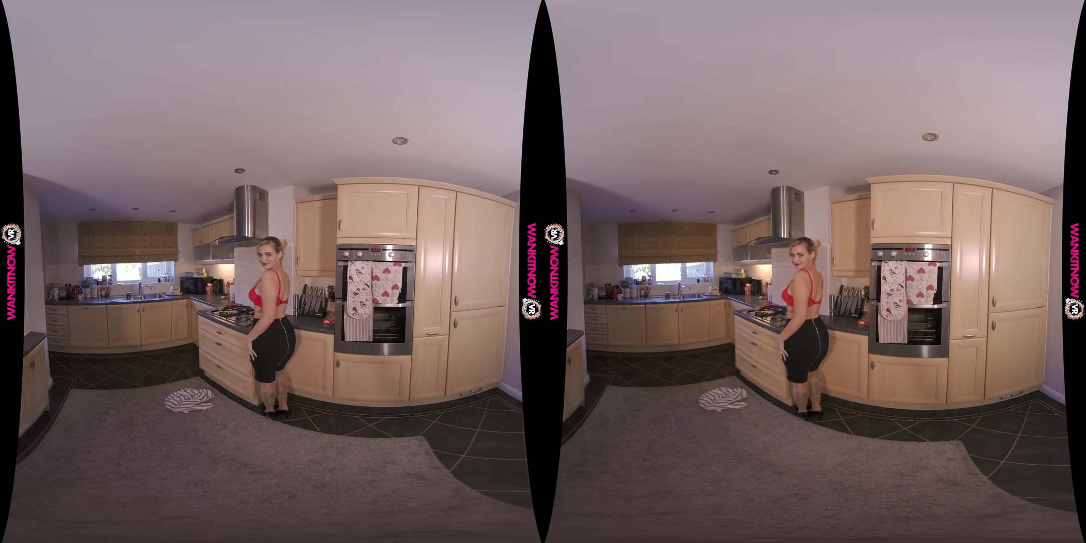Cum In The Kitchen - Busty Blonde Housewife Striptease