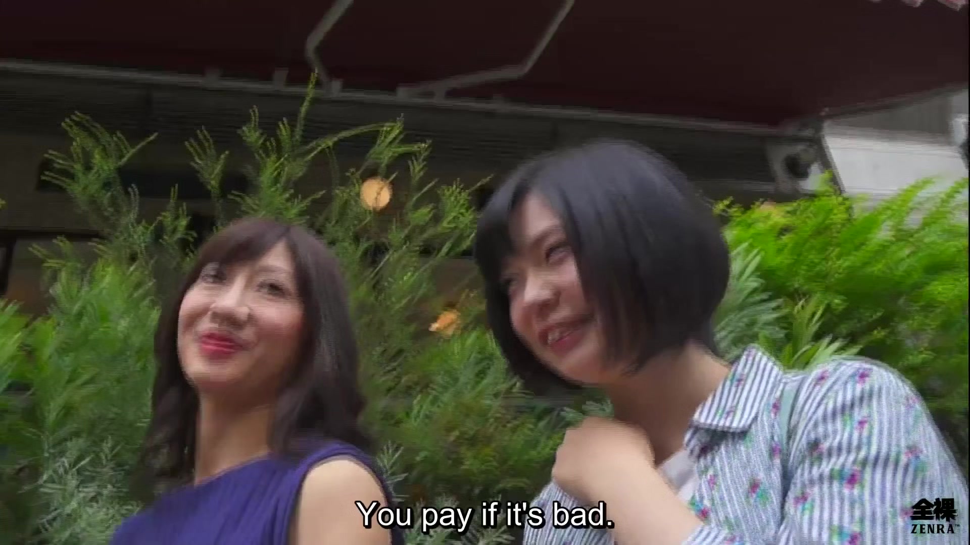 Japanese age gap street pickup and embarrassing CFNM show