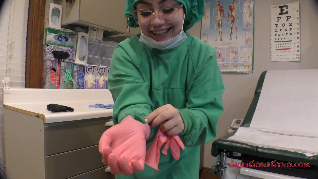 Nurse Lenna Lux Trying On Gloves - Part 1 of 1