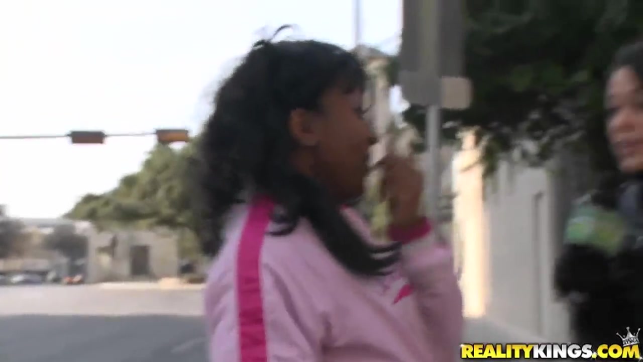 Hot seduction of some pretty babes on the street