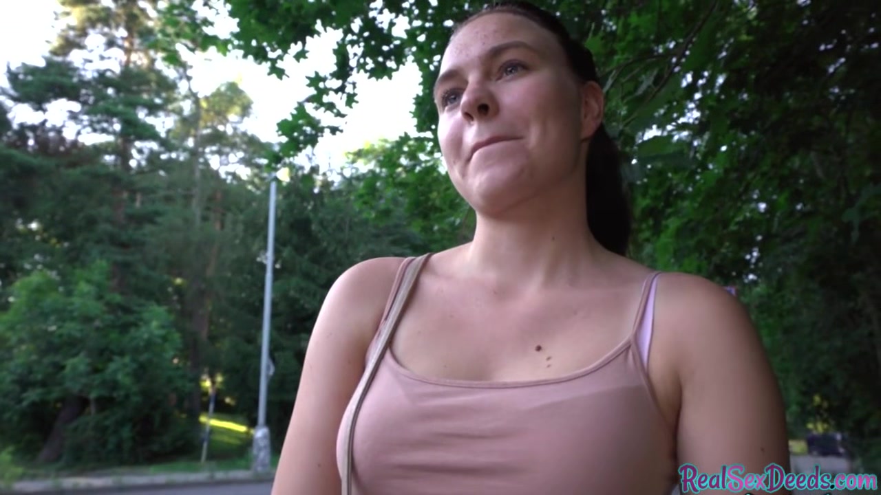 Public sex by british cock for this brunette euro babe