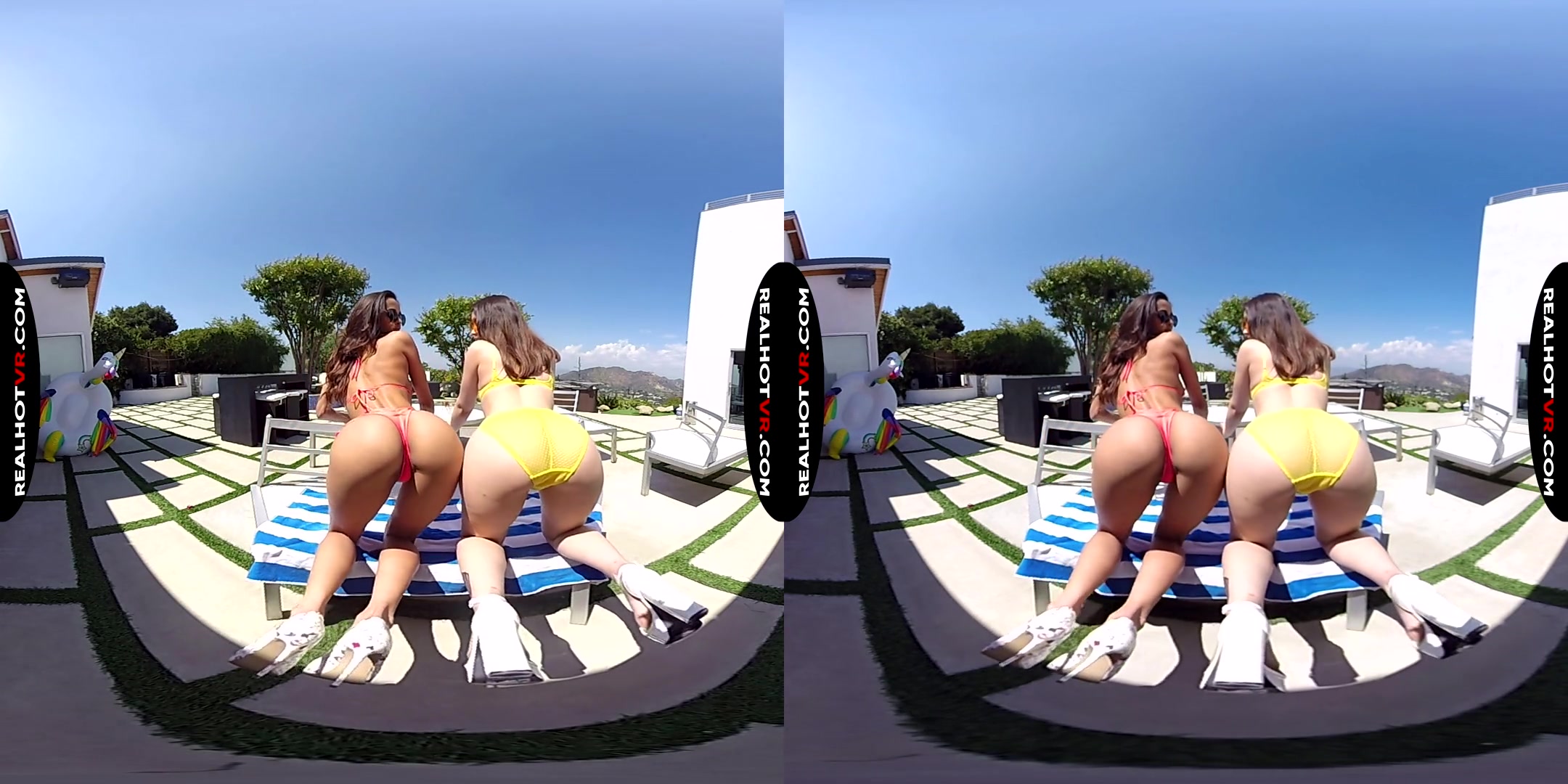 Abby Lee Brazil & Aria Lee in Step mom & I Share Your Cock While Masturbating Together - RealHotVR