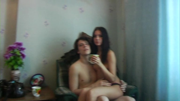 Couple having fun during party