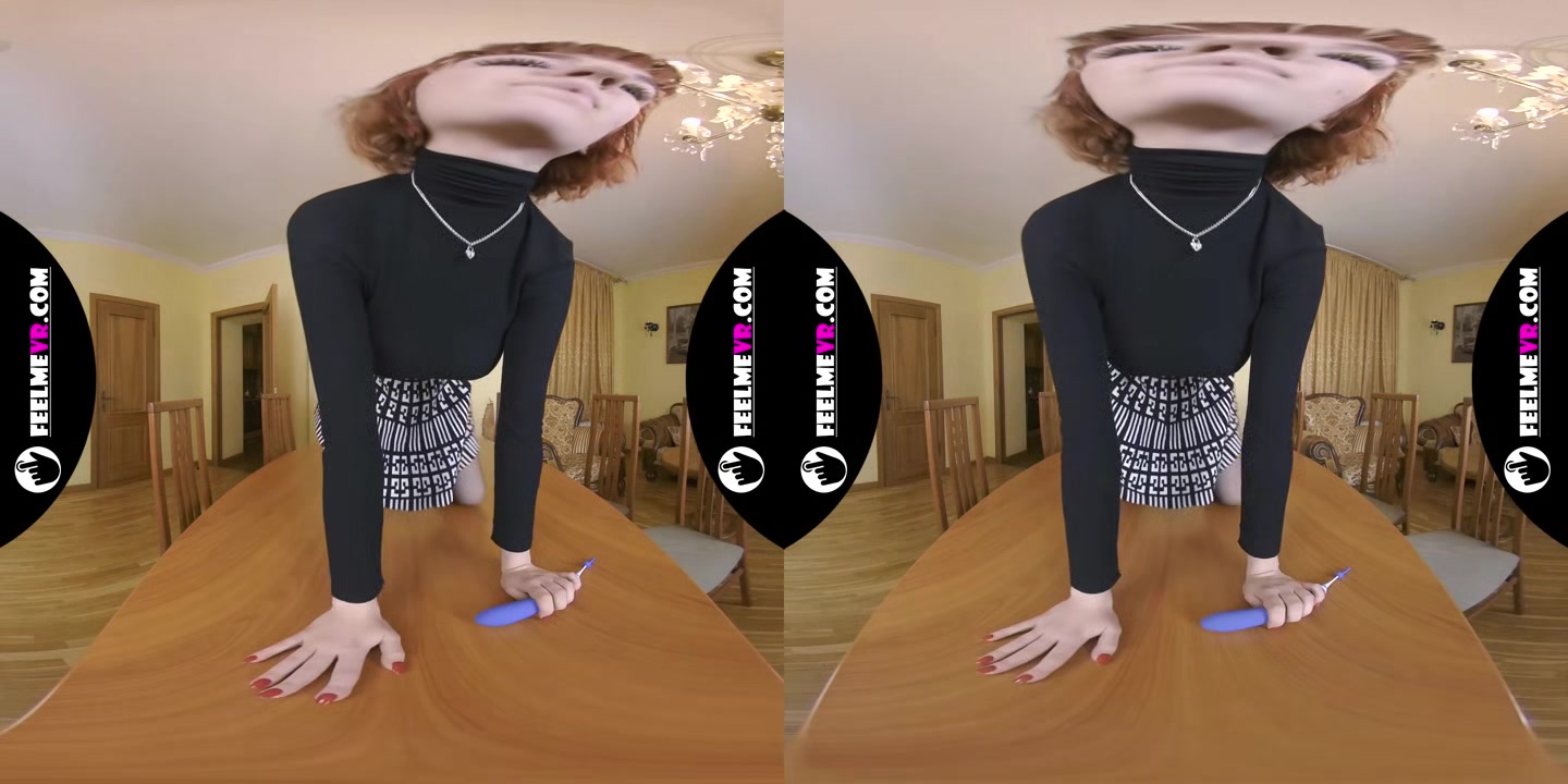 Lilly Mays Masturbates With A Vibrator On The Table