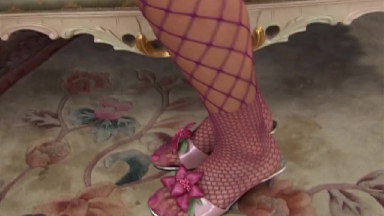 Purple fishnet feet porn by Femdom Sex