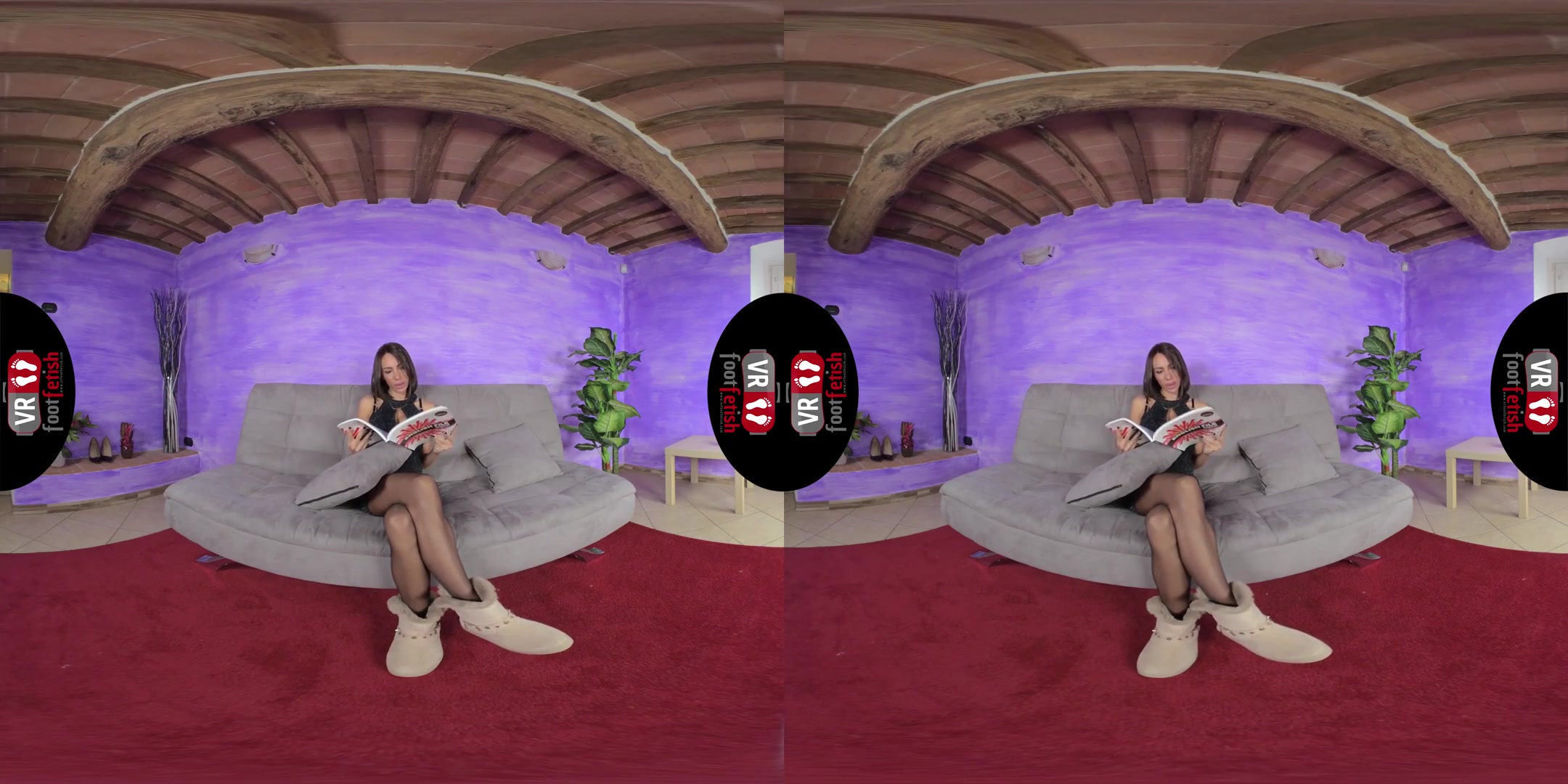 Irresistibly Gorgeous Daniela Shows Off Her Nylon-Clad Feet; Foot Fetish VR Special