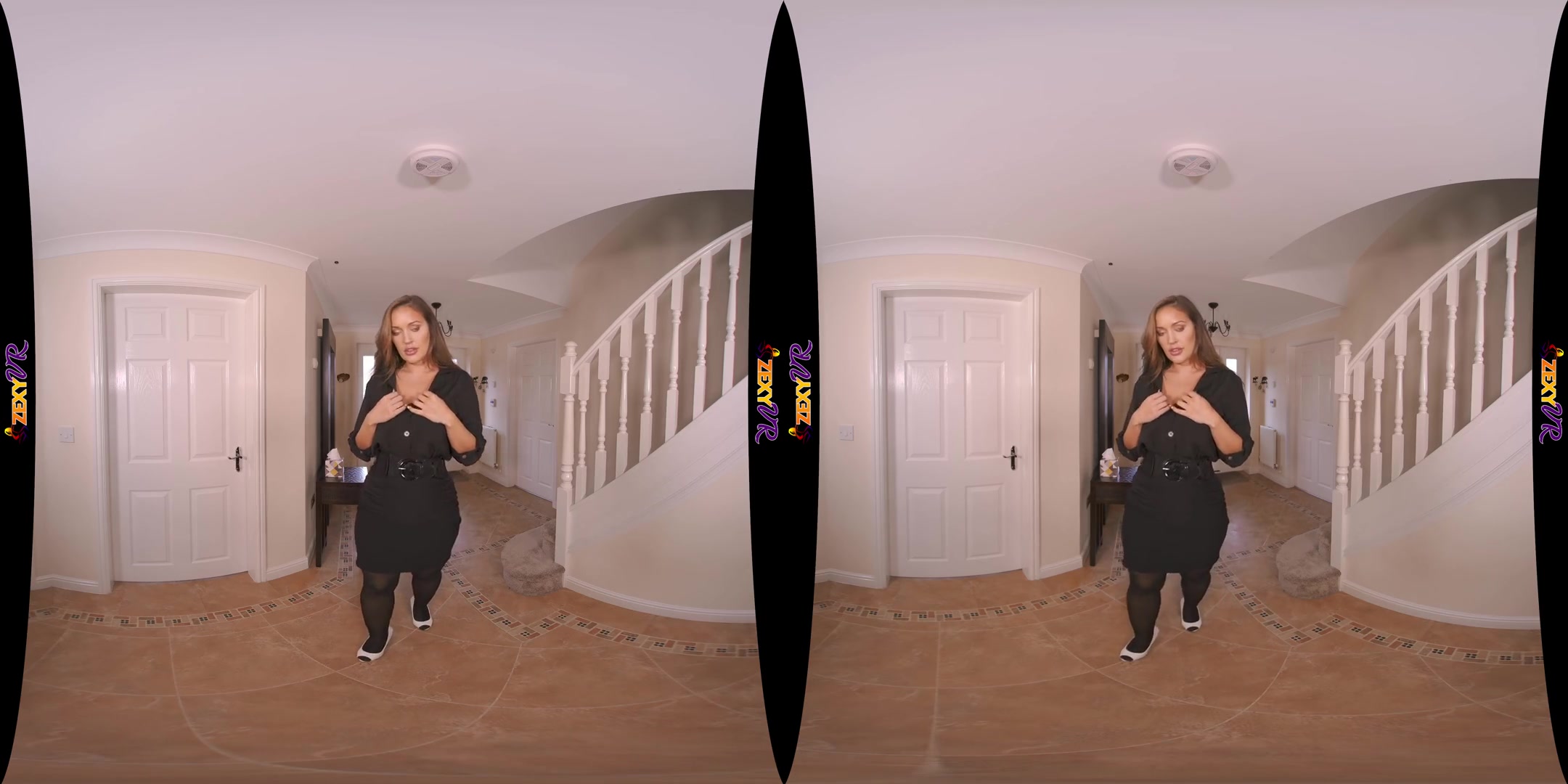 Stylish Seduction - Flawless Babe in Tights Stripping