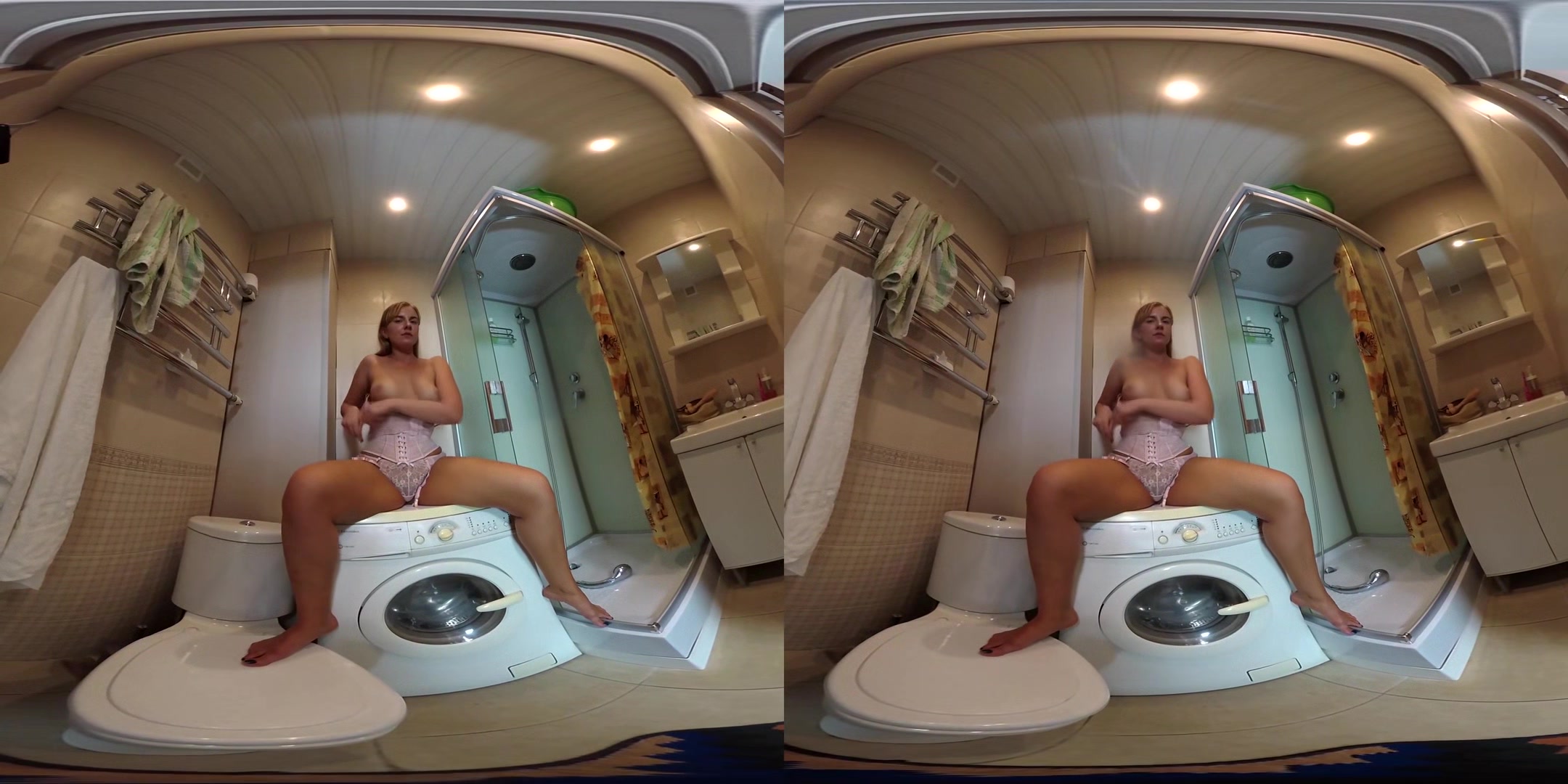 Agneta Masturbates In The Bathroom - Thick Blonde Big Ass Toying