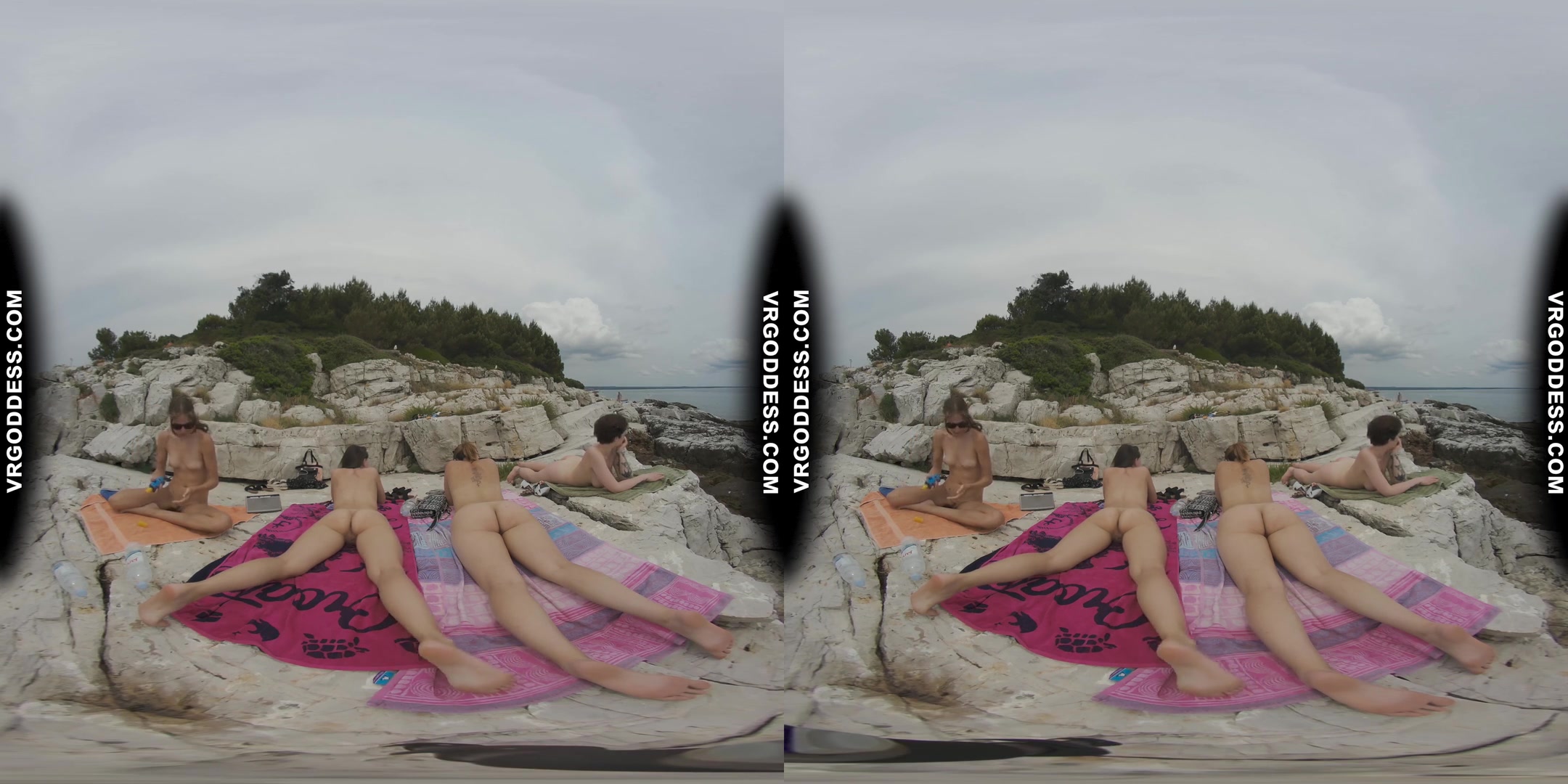 Four Hot Goddesses Sunbathing And Chilling On Nude Beach On Vacation