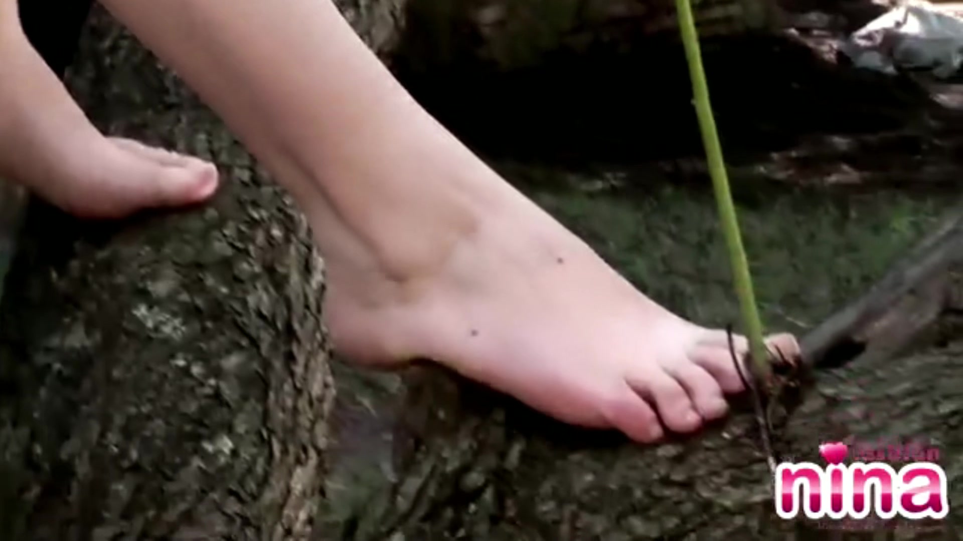 Lesbian Nina Nude Outdoor and rubbing Pussy