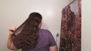 Hair Journal: Combing Long Curly Strawberry Blonde Hair - Week 12 (ASMR)