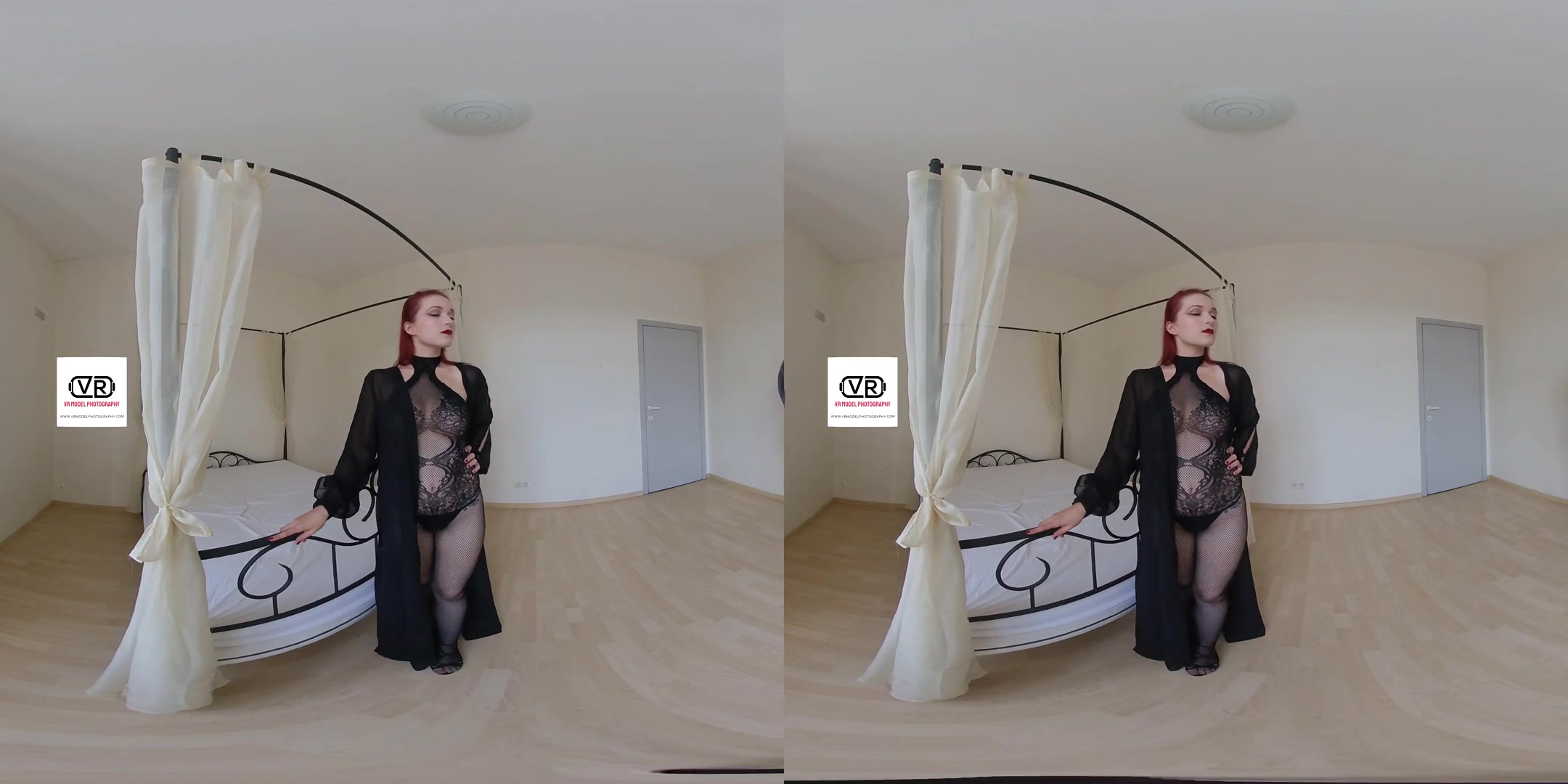 Lady BTS Nude Shoot - Redhead Shaved Long Hair Lingerie