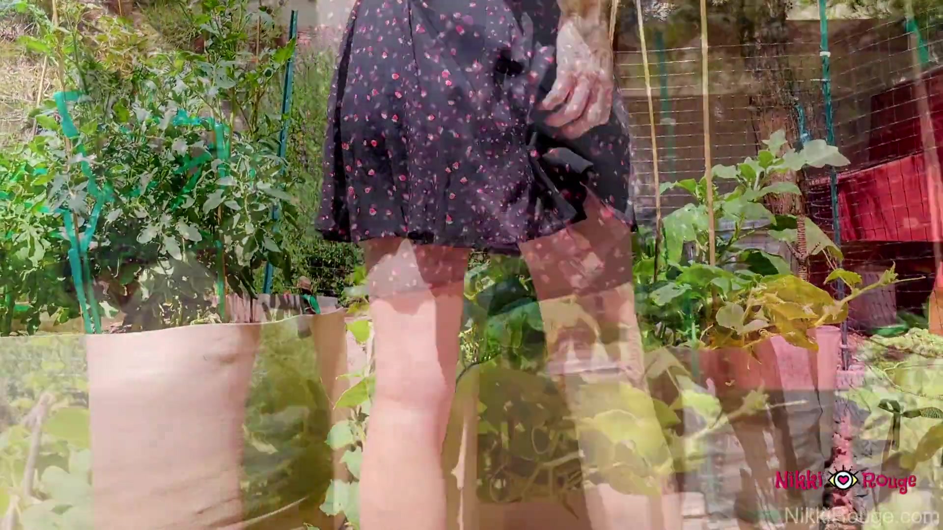 Upskirt And Anal In The Garden - Nikki Rouge