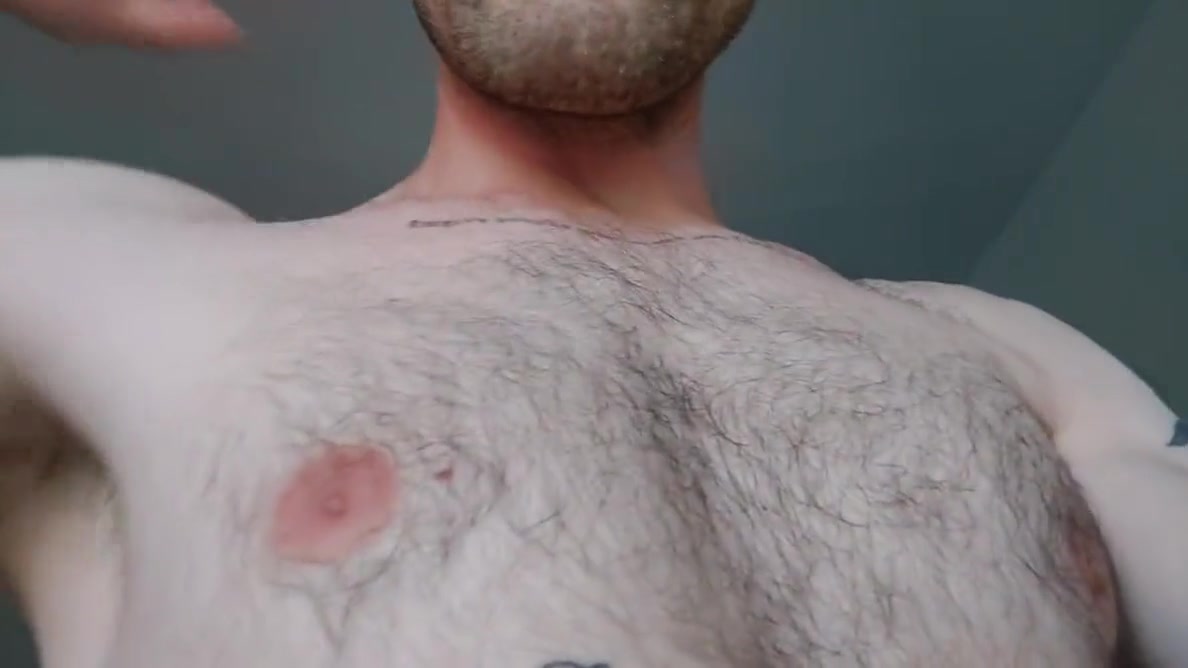 Mature Man Look With Scruffy Face And Hairy Chest