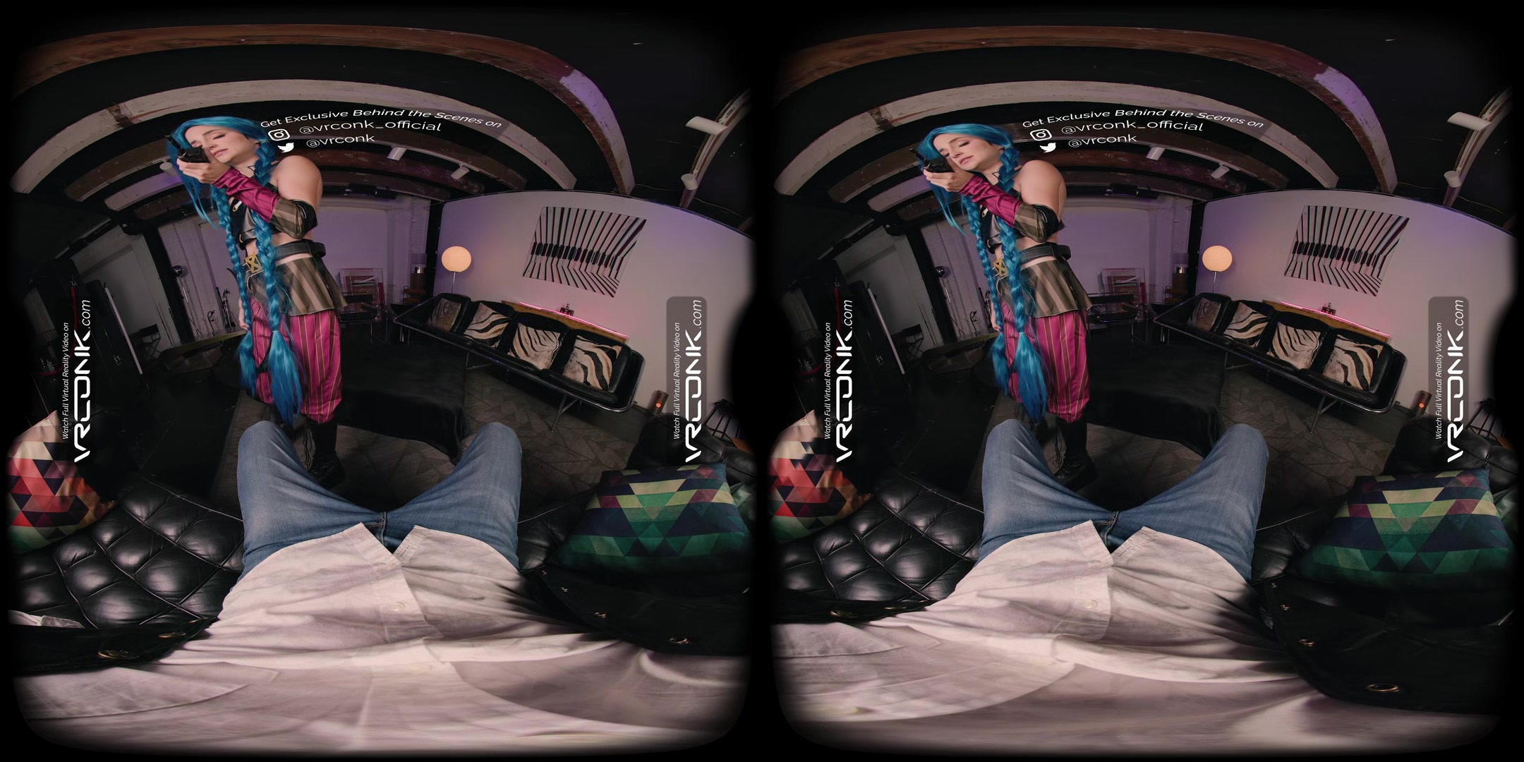 VR Conk League Of Legends Jinx A sexy teen 18+ Cosplay Parody with Stevie Moon In VR Porn