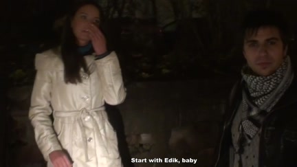 Adorable gal sucks 2 weenies for cash right in the street